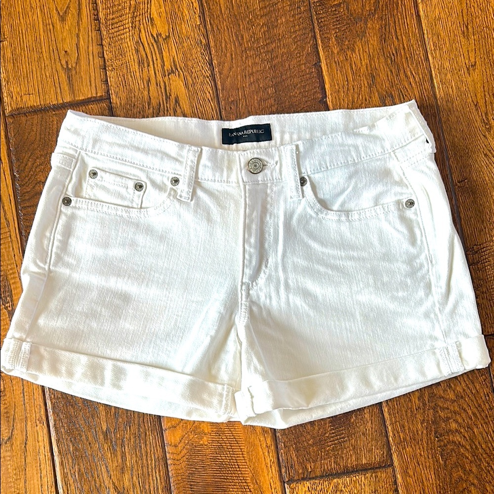 Banana Republic White Jean Shorts